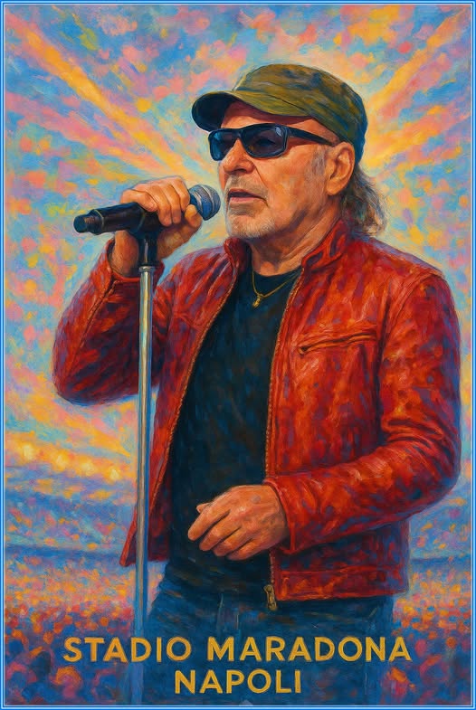 Potrebbe essere un contenuto di pop art raffigurante 1 persona e il seguente testo "STADIO MARADONA NAPOLI"